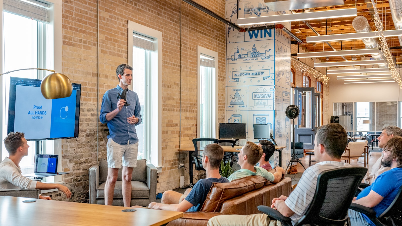 Modern workspace with professionals planning strategy