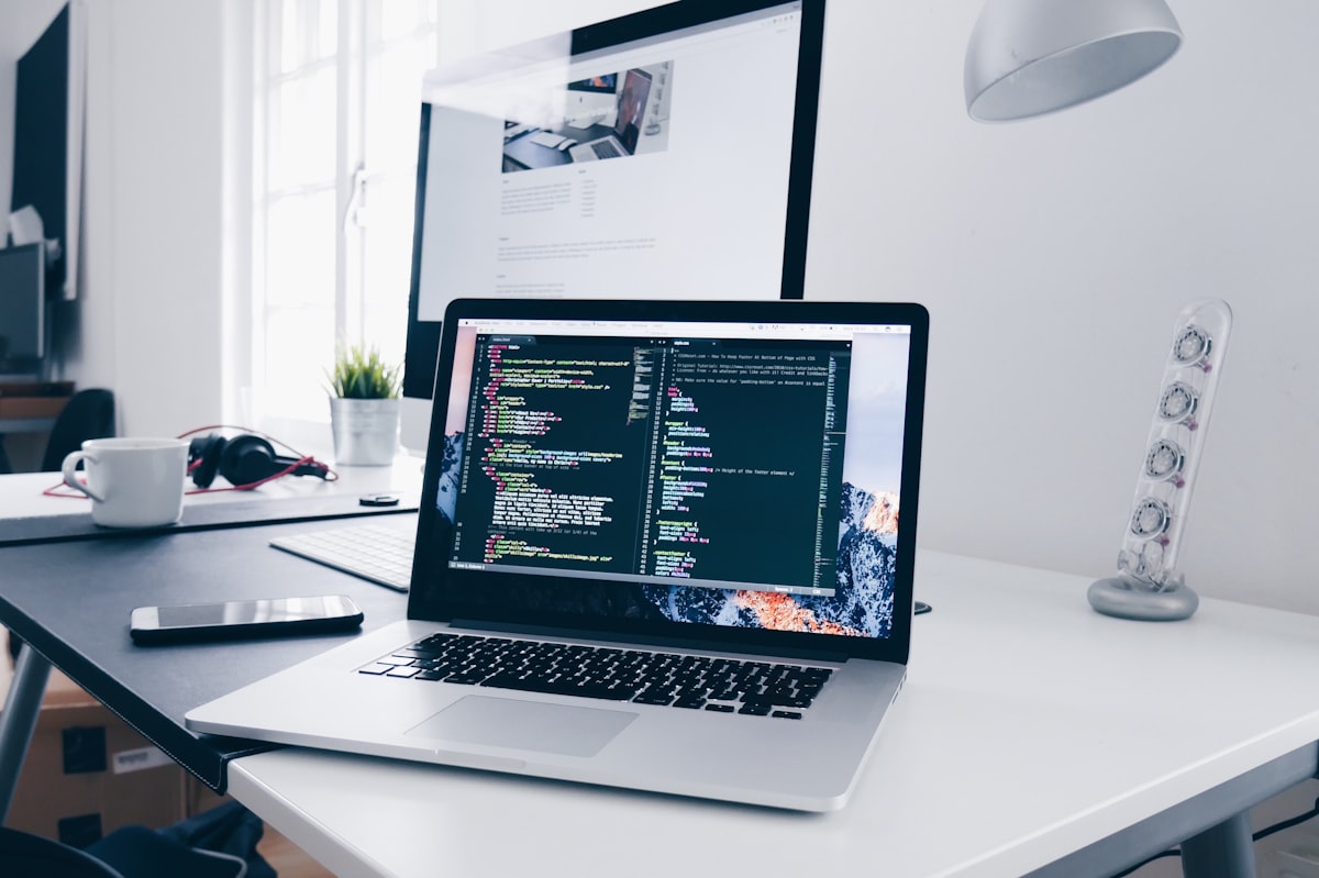 Modern website layout on multiple screens